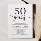 Minimalist Black White 50th Wedding Anniversary Kaart
