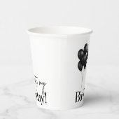 Minimalist Black & White Balloon Birthday Party Papieren Bekers (Rechts)
