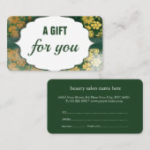 Minimalist Black & White Beauty Gift Certificate Visitekaartje (Voorkant / Achterkant)