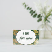 Minimalist Black & White Beauty Gift Certificate Visitekaartje (Staand voorkant)