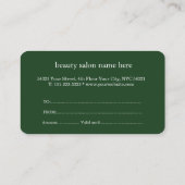 Minimalist Black & White Beauty Gift Certificate Visitekaartje (Achterkant)