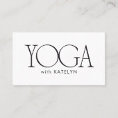 Minimalist Black White Bold Yoga Visitekaartje (Voorkant)