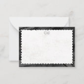 Minimalist Black & White Border Monogram Note Card Notitiekaartje (Voorkant)