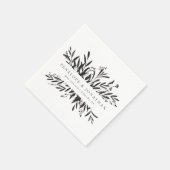 Minimalist Black White Botanical Custom Wedding  Servet (Hoek)