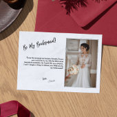 Minimalist Black & White Bridesmaid Proposal Card Kaart