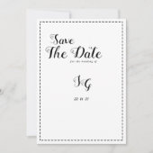 Minimalist black white calligraphy Save The Date Kaart (Voorkant)