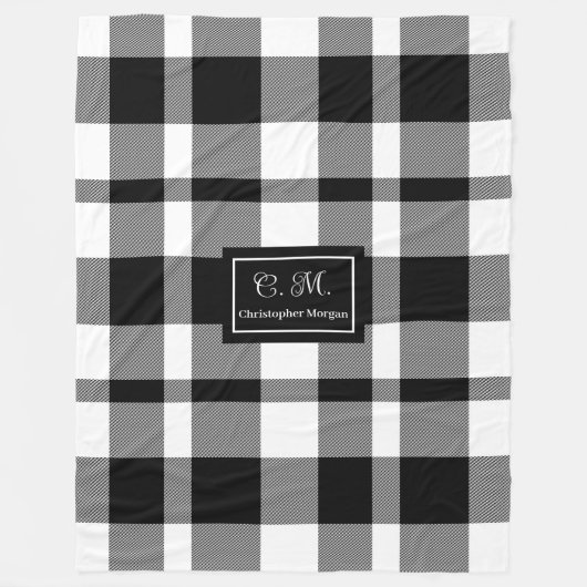 Minimalist Black White Checkered Blanket for Men Fleece Deken (Voorkant)