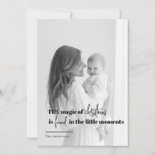 Minimalist Black & White Christmas Photo Feestdagenkaart (Voorkant)