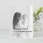 Minimalist Black & White Christmas Photo Feestdagenkaart (Staand voorkant)