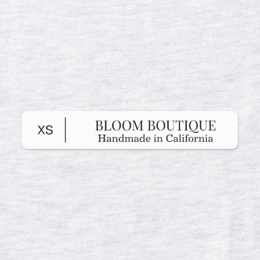 Minimalist Black White Clothing Size Labels (Design 1)