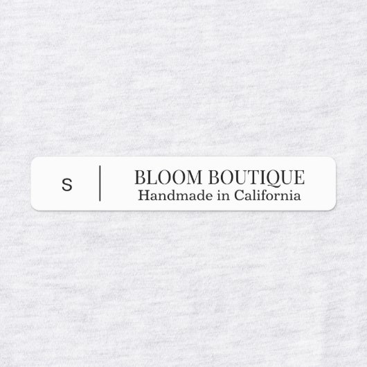 Minimalist Black White Clothing Size Labels (Design 2)