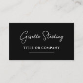 Minimalist Black White Company QR Code Script Visitekaartje (Voorkant)