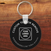 Minimalist Black White Corporate Logo Keychains Sleutelhanger (Achterkant)