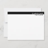 Minimalist Black & White Custom Name Stationery Notitiekaartje (Voorkant)