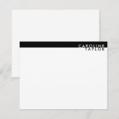 Minimalist Black & White Custom Name Stationery Notitiekaartje (Voorkant / Achterkant)