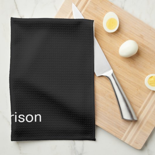 Minimalist black white custom name text monogram  theedoek (Quarter Fold)