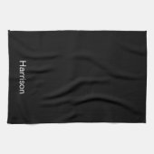 Minimalist black white custom name text monogram  theedoek (Horizontaal)