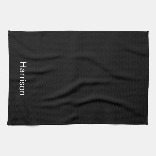 Minimalist black white custom name text monogram  theedoek (Horizontaal)