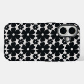 Minimalist black & white daisy pattern Case-Mate iPhone case (Achterkant (horizontaal))