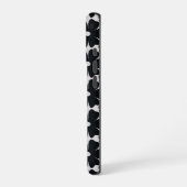 Minimalist black & white daisy pattern iPhone hoesje (Linkerkant)