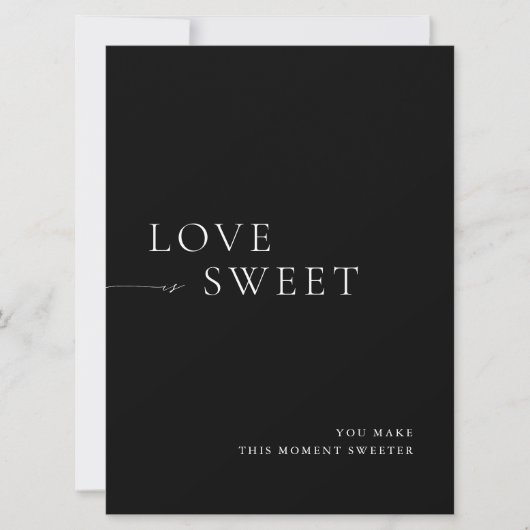 Minimalist Black & White Dessert Table Sign Kaart (Voorkant)