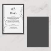 Minimalist Black & White Enclosure Card Informatiekaartje (Voorkant / Achterkant)