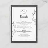 Minimalist Black & White Enclosure Card Informatiekaartje (Voorkant)