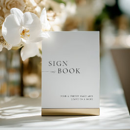 Minimalist Black & White Guest Book Sign Kaart