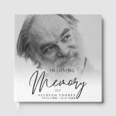 Minimalist Black & White In Loving Memory Funeral Gastenboek (Voorkant)