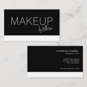 Minimalist Black White Makeup Business Card Visitekaartje (Voorkant / Achterkant)