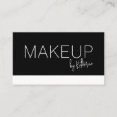 Minimalist Black White Makeup Business Card Visitekaartje (Voorkant)