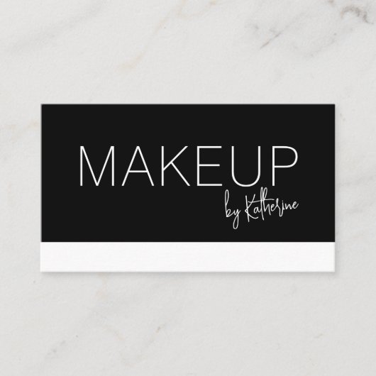 Minimalist Black White Makeup Business Card Visitekaartje (Voorkant)