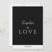 Minimalist Black White Monogram  Kaart (Achterkant)