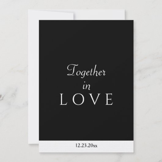 Minimalist Black White Monogram  Kaart (Achterkant)