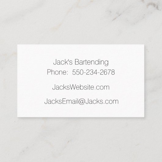 Minimalist Black & White on Blue Visitekaartje (Achterkant)