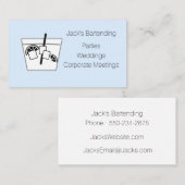 Minimalist Black & White on Blue Visitekaartje (Voorkant / Achterkant)