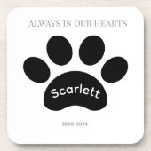 Minimalist Black & White Paw Print Tribute Bier Onderzetter (Voorkant)