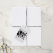 Minimalist Black & White Photo Christmas Gift Cadeaulabel (Met Touw)