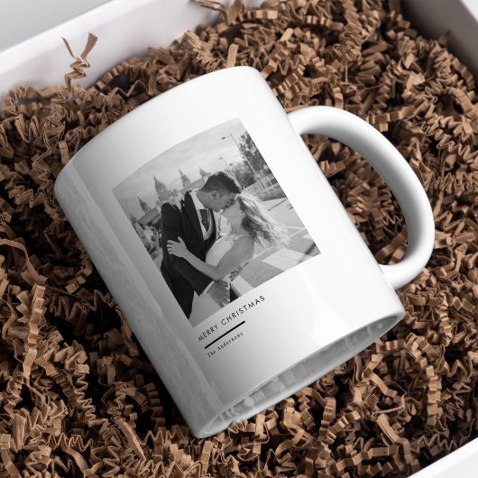 Minimalist Black & White Photo Christmas Gift Koffiemok