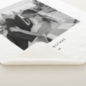 Minimalist Black & White Photo Christmas Gift Sherpa Deken (3/4)