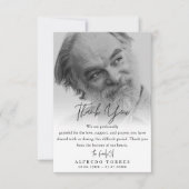 Minimalist Black & White Photo Funeral Sympathy Bedankkaart (Voorkant)