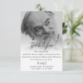Minimalist Black & White Photo Funeral Sympathy Bedankkaart (Staand voorkant)