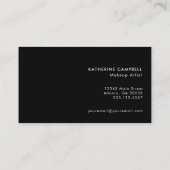 Minimalist Black White Photo Makeup Business Card Visitekaartje (Achterkant)