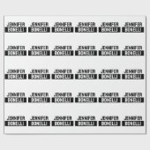 Minimalist Black & White Plain Elegant Modern Name Cadeaupapier (Vlak)