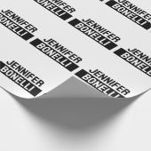 Minimalist Black & White Plain Elegant Modern Name Cadeaupapier (Hoek)