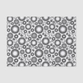 Minimalist Black White Retro Spiral Flower Pattern Tissuepapier (Voorkant)