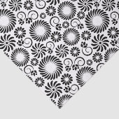 Minimalist Black White Retro Spiral Flower Pattern Tissuepapier (Detail)
