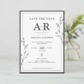 Minimalist Black & White Save The Date (Staand voorkant)