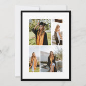 Minimalist Black White Script Grad Party Photo  Kaart (Achterkant)