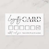 Minimalist Black White Script Logo Rewards Klantenkaartje (Voorkant)